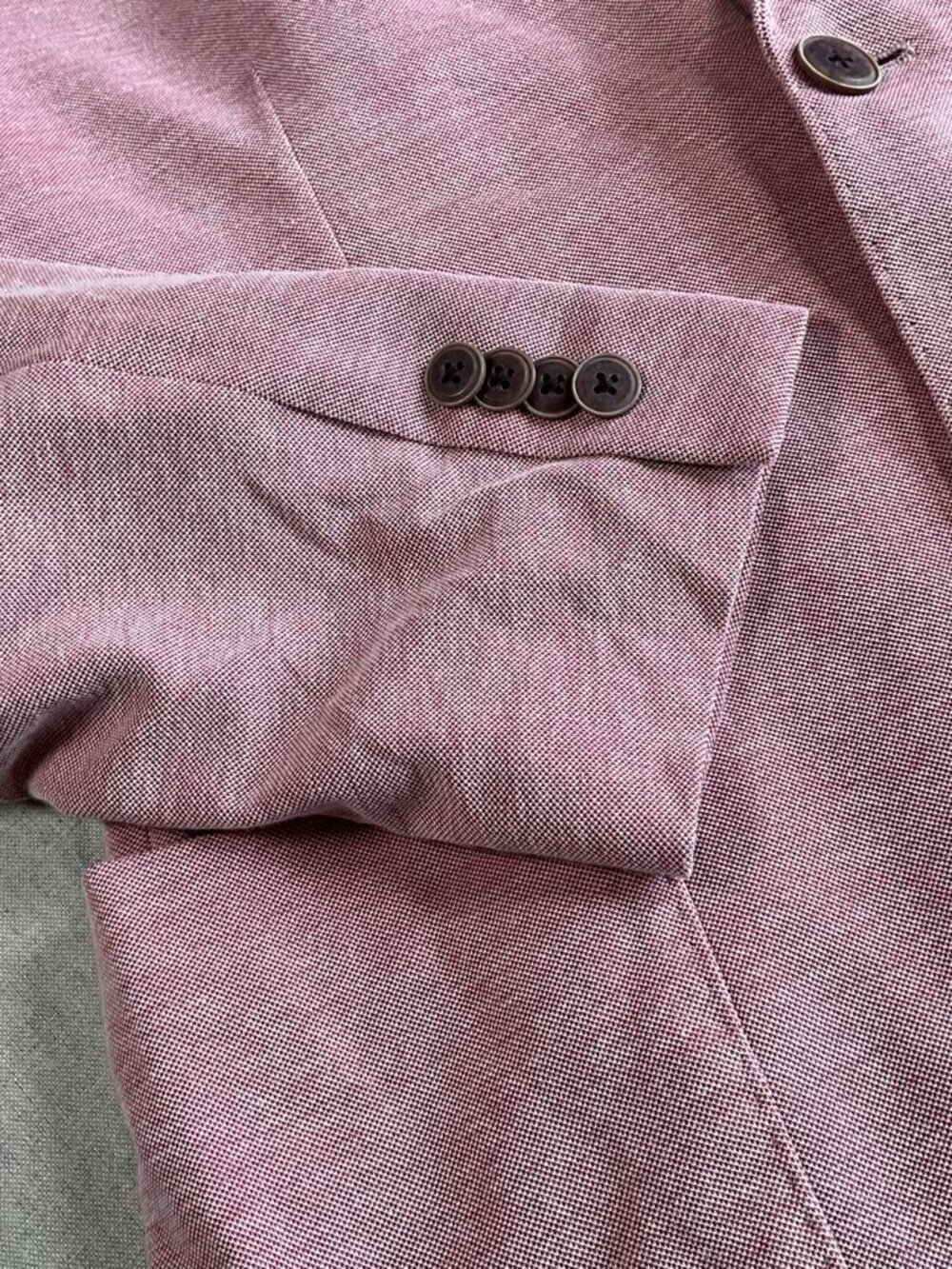 Mens Michael Kors Pink Two Button Cotton Blend Lightweight Sport Blazer (40S) - Picture 6 of 13